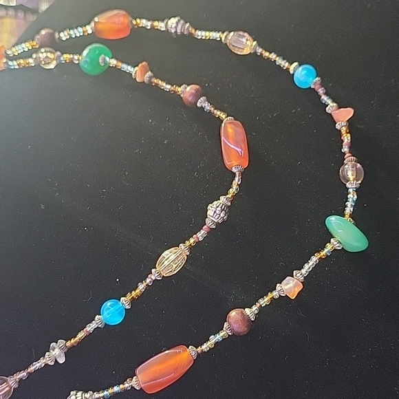 Colorful Glass Beaded Necklace - Picture 2 of 6